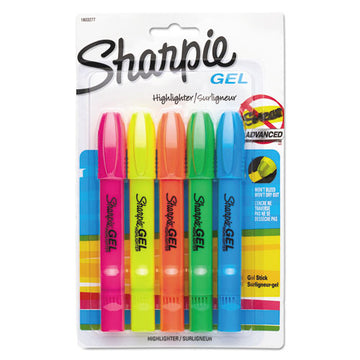 Sharpie® Gel Highlighters, Assorted Ink Colors, Bullet Tip, Assorted Barrel Colors, 5-set freeshipping - TVN Wholesale